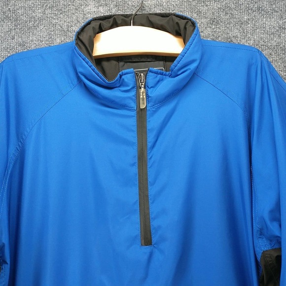 Proquip Men's Jacket Blue Black XL Silk Touch 1/4 Zip Mock Neck Long Sleeve Pull - Picture 3 of 15